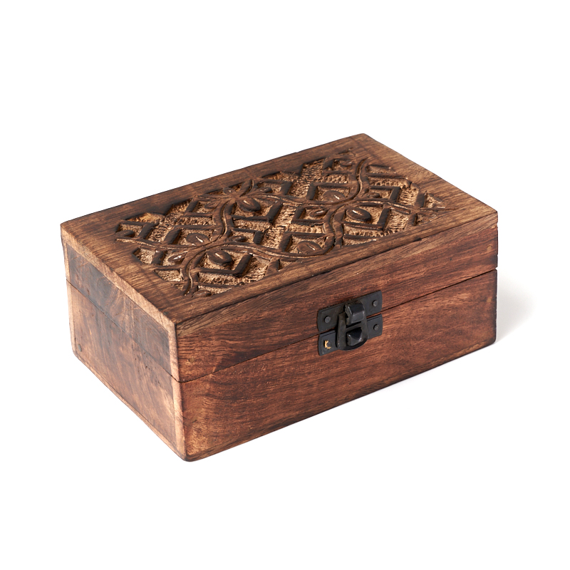 

Шкатулка для хранения (дерево) камней/украшений (коричневый) 155х100х60 мм