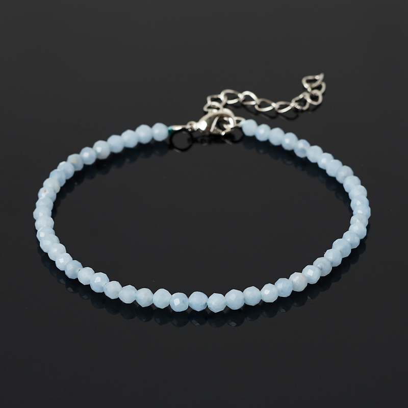 

Браслет ангидрит (ангелит) (биж. сплав) огранка 3 мм 17 см (+3 см)