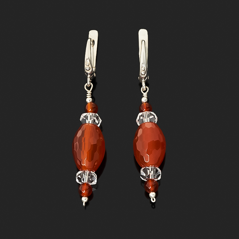 

Серьги сердолик (серебро 925 пр.) огранка