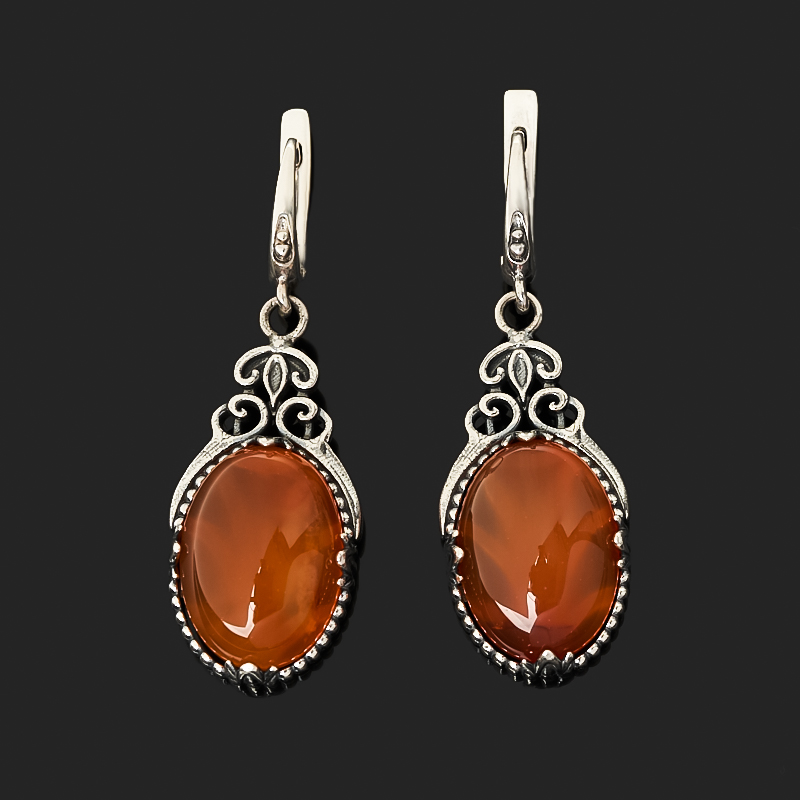

Серьги сердолик (серебро 925 пр. оксидир.)