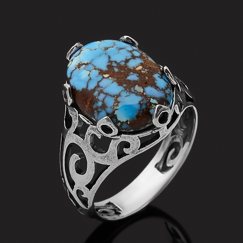 

Кольцо бирюза (серебро 925 пр. оксидир.) размер 18,5