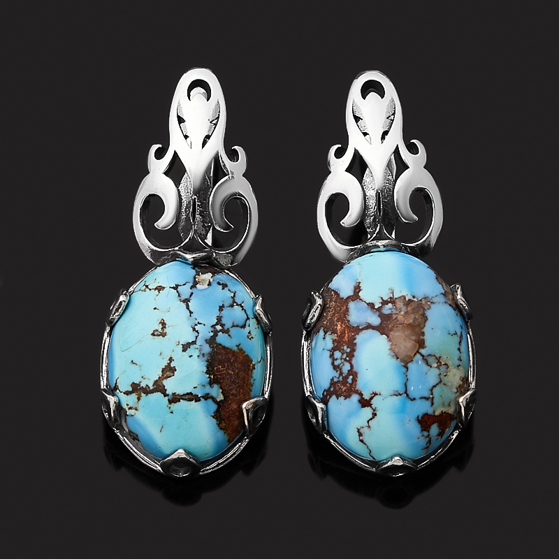 

Серьги бирюза (серебро 925 пр. оксидир.)