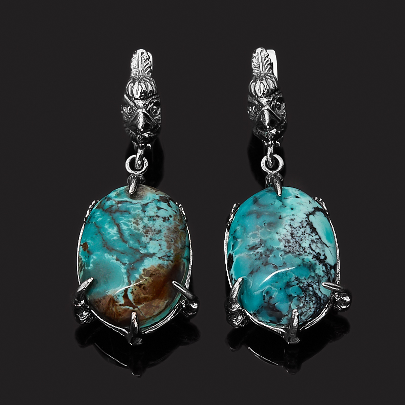 

Серьги бирюза (серебро 925 пр. оксидир.)