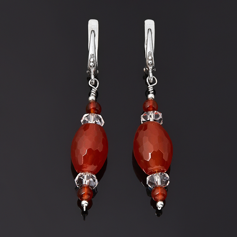 

Серьги сердолик (серебро 925 пр.) огранка