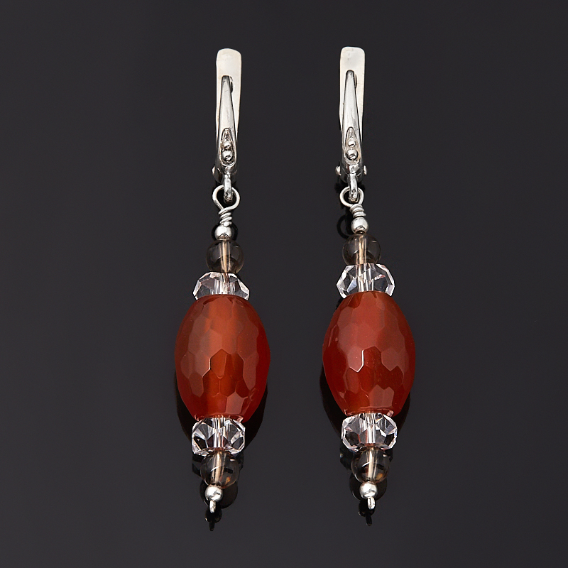 

Серьги сердолик (серебро 925 пр.) огранка