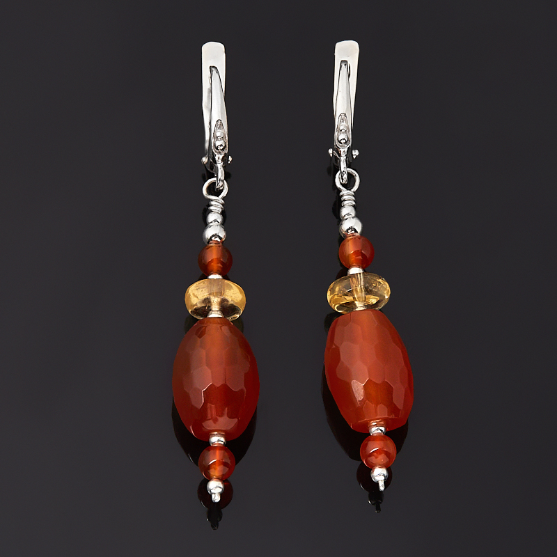 

Серьги сердолик (серебро 925 пр.) огранка