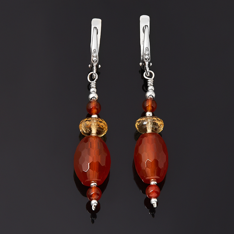 

Серьги сердолик (серебро 925 пр.) огранка
