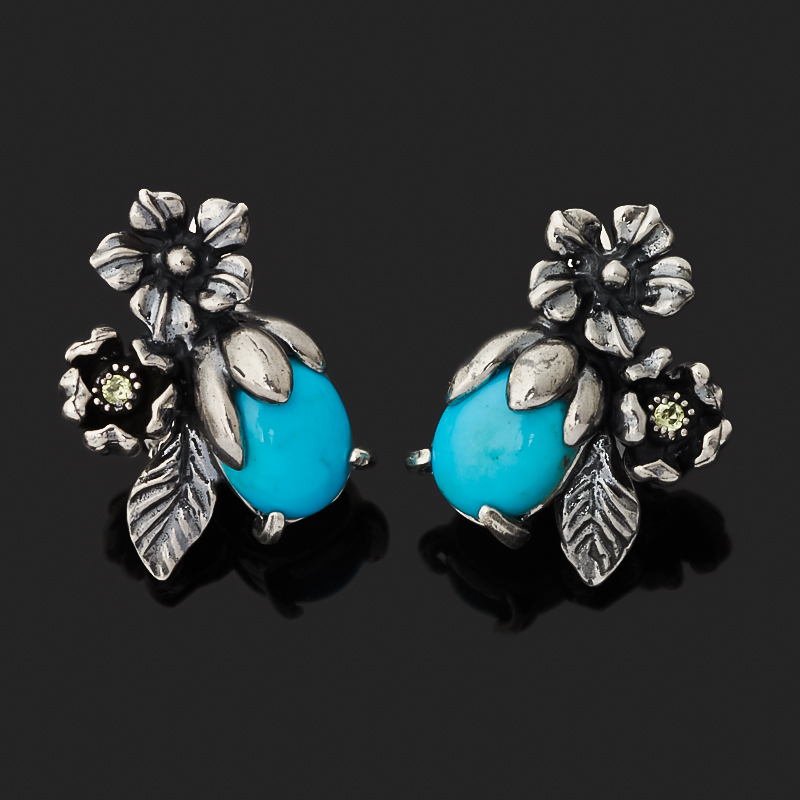 

Серьги бирюза (серебро 925 пр. оксидир.)