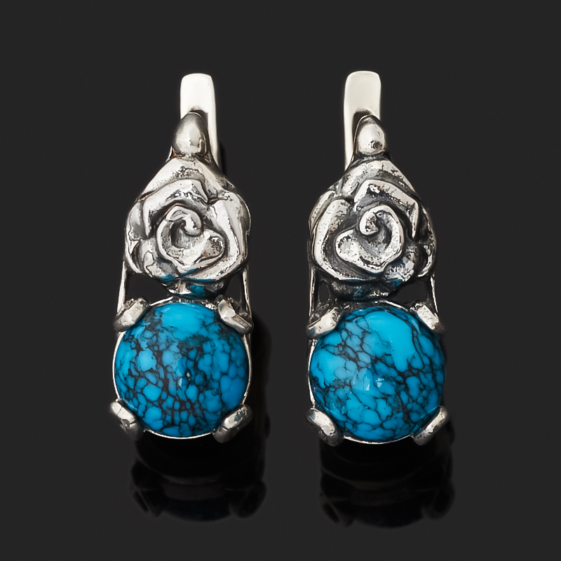

Серьги бирюза пресс (серебро 925 пр. оксидир.)