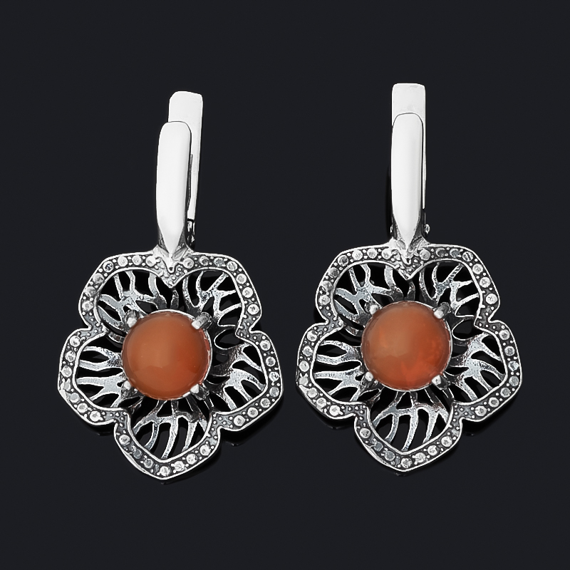 

Серьги сердолик (серебро 925 пр. оксидир.)