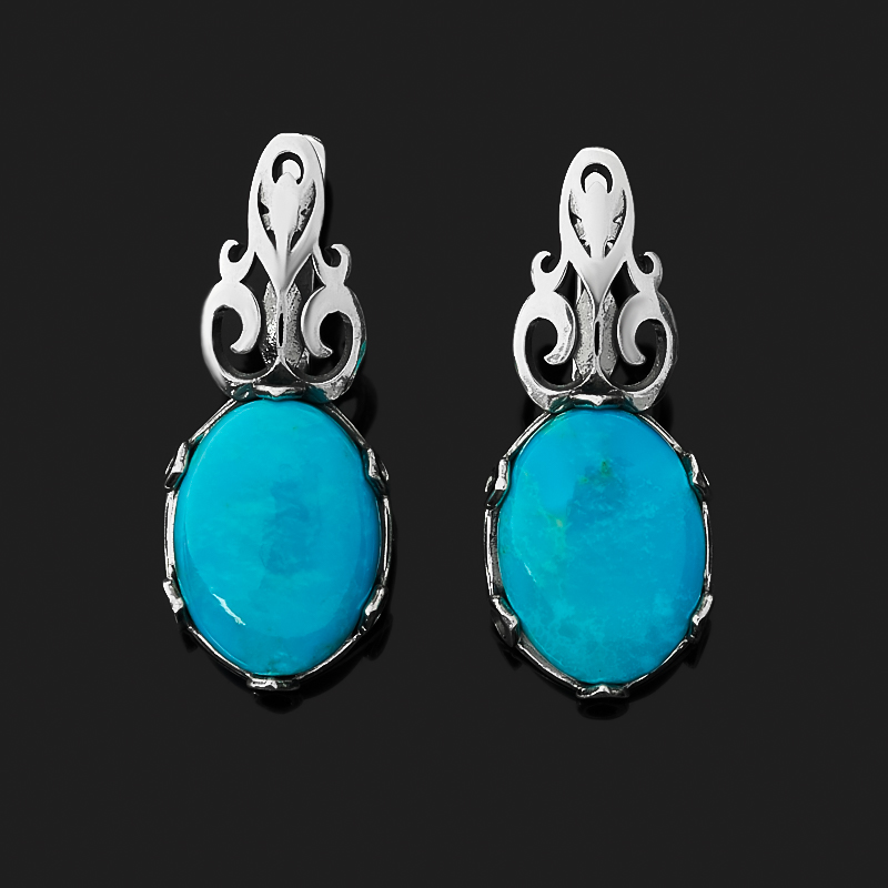 

Серьги бирюза (серебро 925 пр. оксидир.)