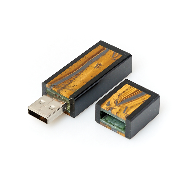 USB-флеш-накопитель микс долерит, тигровый глаз 32 Гб 6,5 см