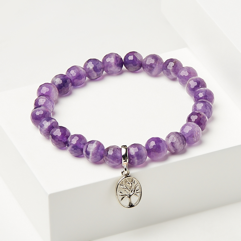 

Браслет аметист (биж. сплав) огранка 8 мм 17 см