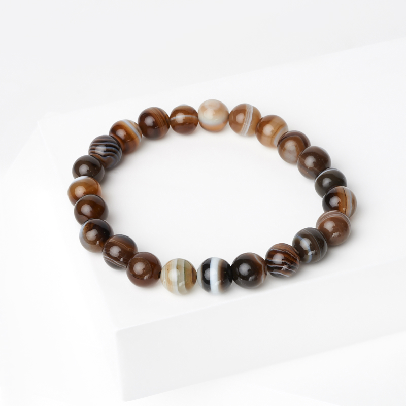 

Браслет агат коричневый 8 мм 17 см