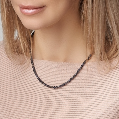 Бусы иолит (кордиерит) ЮАР (биж. сплав, сталь хир.) 4 мм 44 см (+7 см)