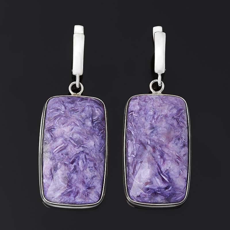 

Серьги чароит (серебро 925 пр.)