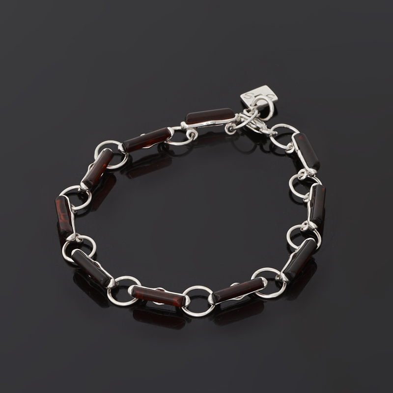 

Браслет янтарь (серебро 925 пр. родир. бел.) 17 см