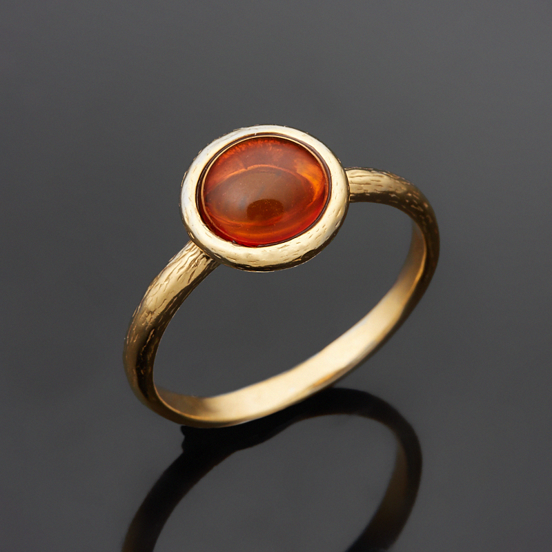 

Кольцо янтарь (серебро 925 пр. позолота) размер 17