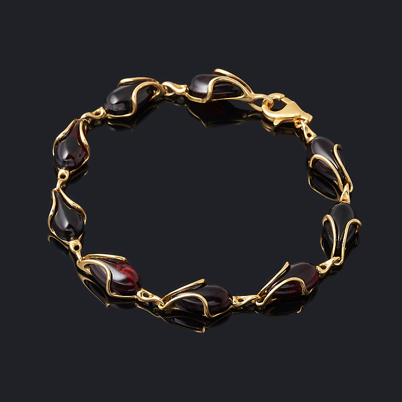 

Браслет янтарь (серебро 925 пр. позолота) 17 см