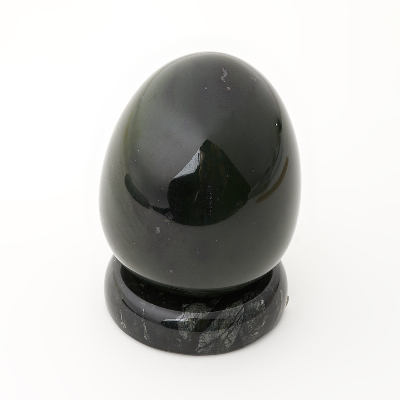 Яйцо нефрит зеленый Россия (на подставке) 5 см