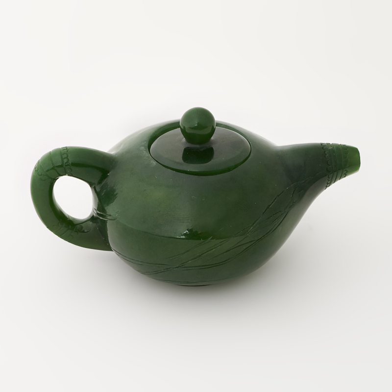 Посуда нефрит зеленый Россия (чайник) 3,5х8 см