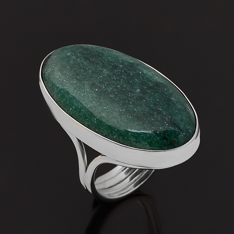 

Кольцо авантюрин зеленый (серебро 925 пр. родир. бел.) (регулируемый) размер 17,5