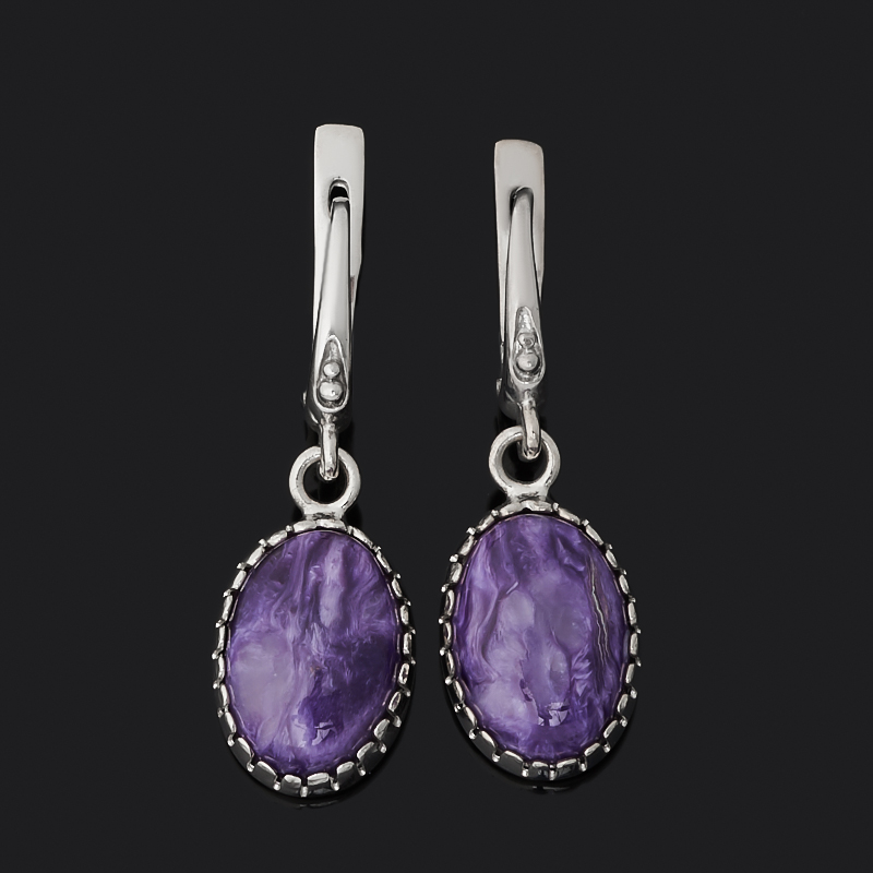 

Серьги чароит (серебро 925 пр.)