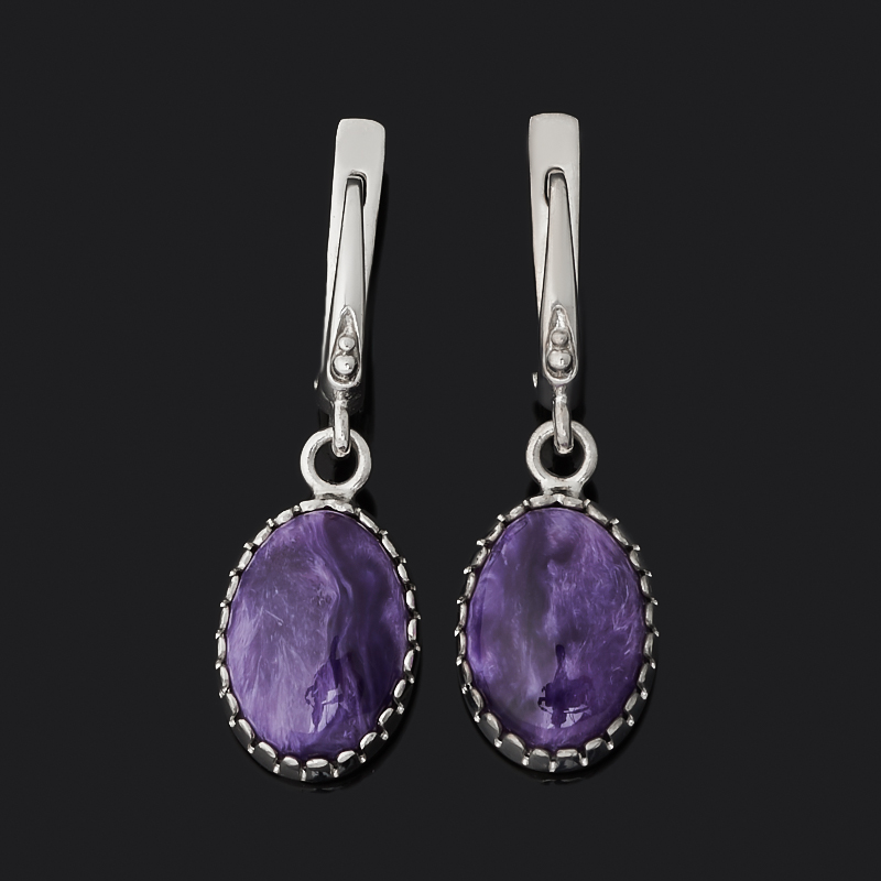

Серьги чароит (серебро 925 пр.)