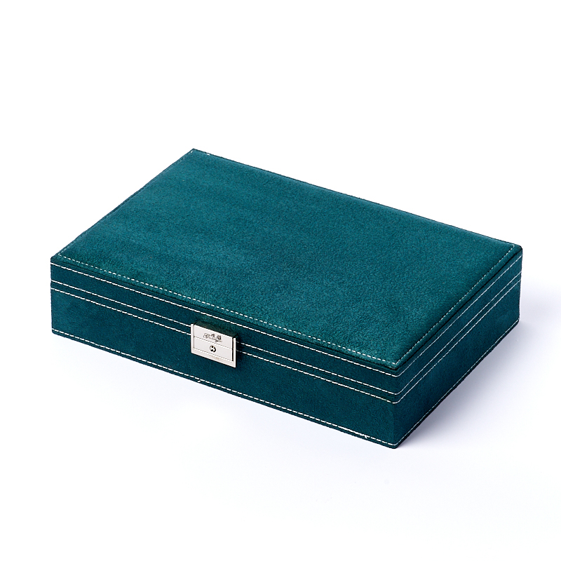 Шкатулка для хранения украшений (текстиль) (зеленый) 28х19,5х6,5 см