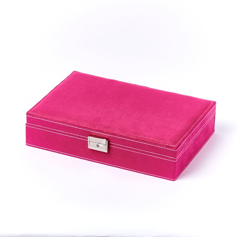 Шкатулка для хранения украшений (текстиль) (розовый) 28х19х6,5 см