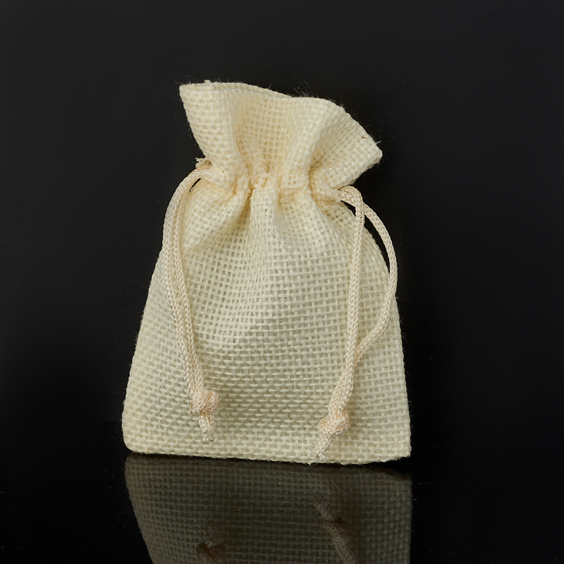 Подарочная упаковка (текстиль) универсальная (мешочек плоский) (желтый) 90х70 мм