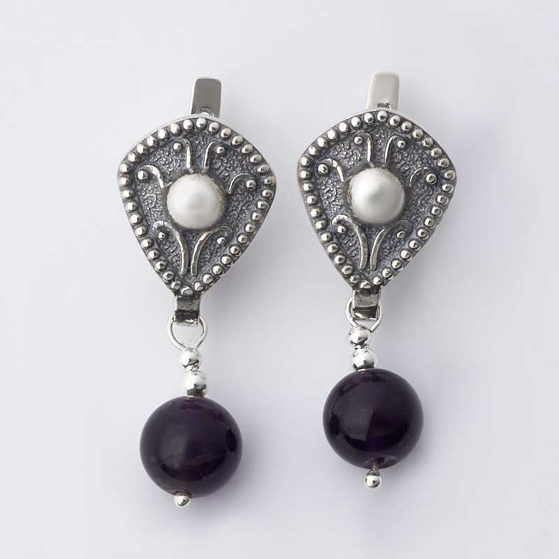 

Серьги аметист (серебро 925 пр. оксидир.)