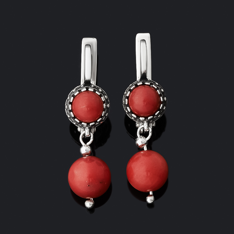 

Серьги коралл красный (серебро 925 пр. оксидир.)