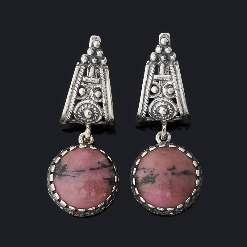 

Серьги родонит (серебро 925 пр. оксидир.)
