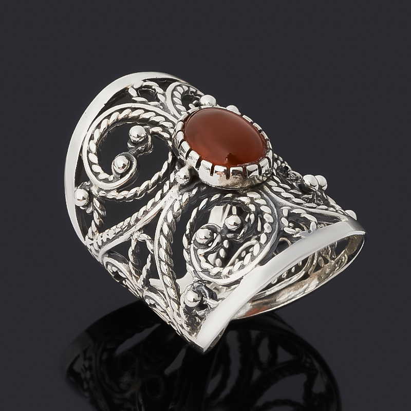 

Кольцо сердолик (серебро 925 пр. оксидир.) размер 18,5
