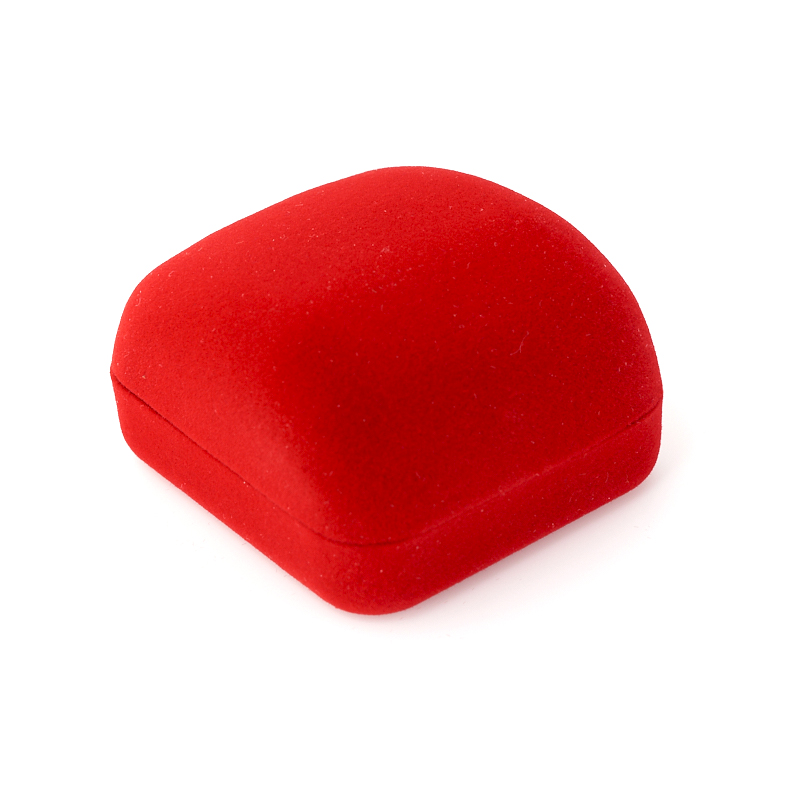 Подарочная упаковка (текстиль) под кольцо/серьги (футляр) (красный) 60х55х30 мм