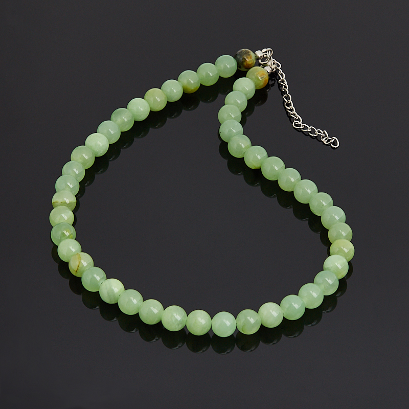 

Бусы оникс мраморный зеленый (биж. сплав, сталь хир.) 10 мм 45 см (+7 см)