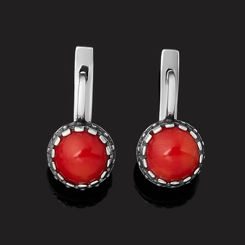 

Серьги коралл красный (серебро 925 пр. оксидир.)