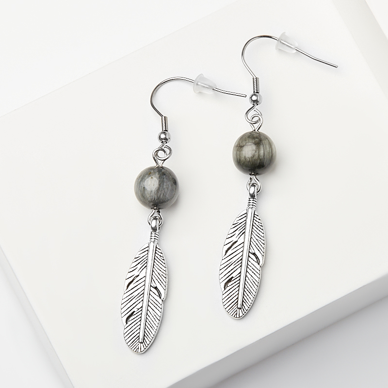 

Серьги кошачий глаз (кварцевый) (биж. сплав, сталь хир.)