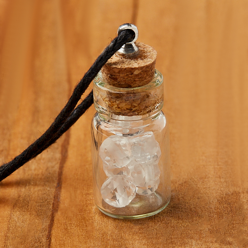 

Кулон топаз голубой (стекло, текстиль) бутылочка огранка 2,5 см