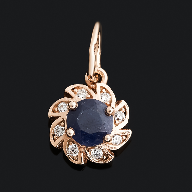 

Кулон сапфир черный (серебро 925 пр. позолота) огранка