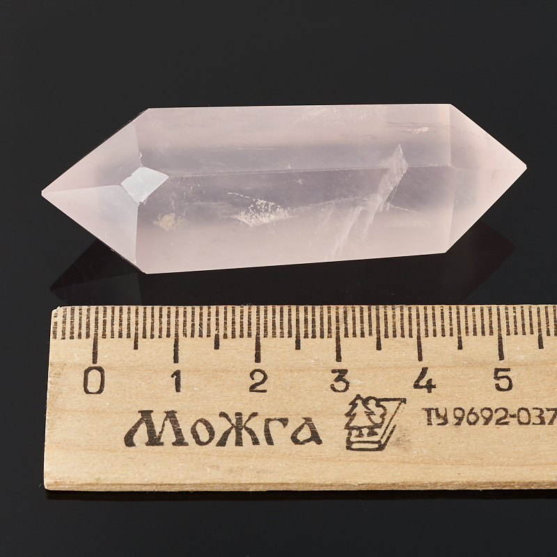Кристалл розовый кварц Бразилия (двухголовик) (ограненный) S (4-7 см)