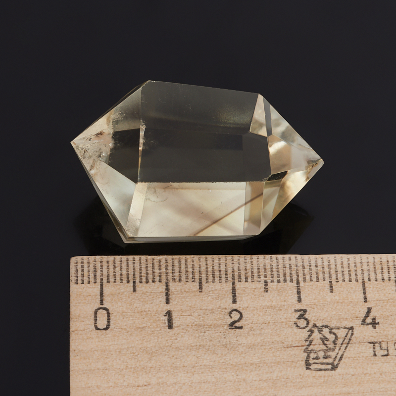 Кристалл цитрин с раухтопазом Бразилия (двухголовик) (ограненный) S (4-7 см)
