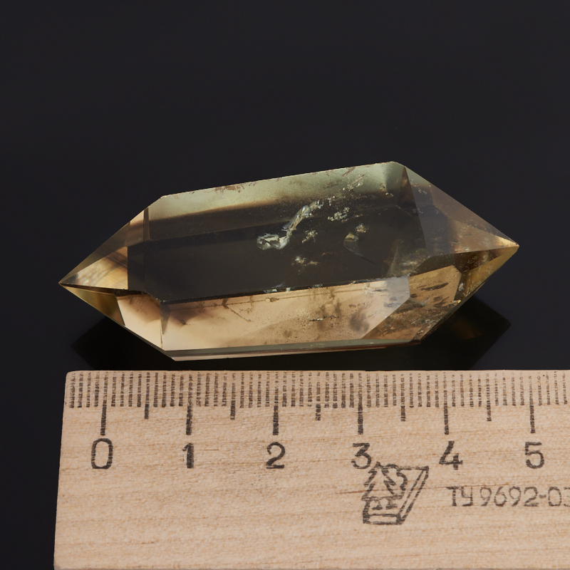 Кристалл цитрин с раухтопазом Бразилия (двухголовик) (ограненный) S (4-7 см)