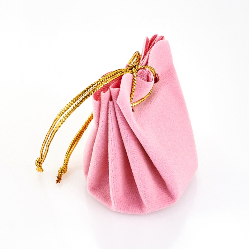 Подарочная упаковка (текстиль) универсальная (мешочек объемный) (розовый) 40х40х60 мм