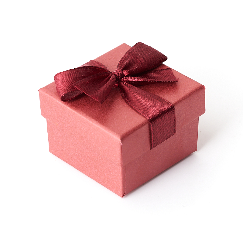 Подарочная упаковка (картон) под кольцо/серьги (коробка) (бордовый) 45х45х30 мм