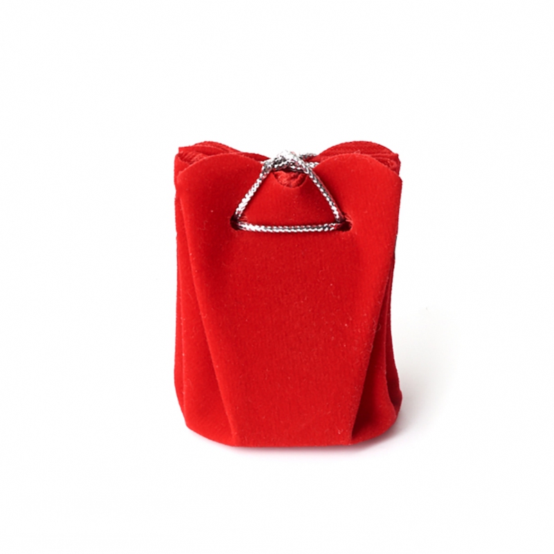 Подарочная упаковка (текстиль) универсальная (мешочек объемный) (красный) 60х45х45 мм