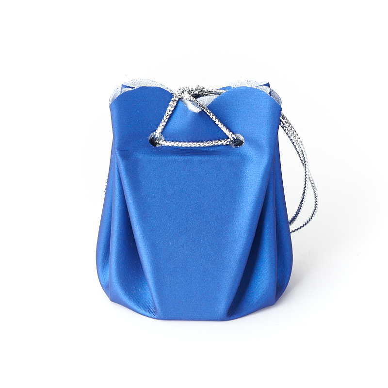 Подарочная упаковка (кожа иск.) универсальная (мешочек объемный) (синий) 60х45х45 мм