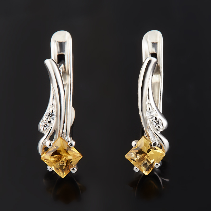 

Серьги цитрин (серебро 925 пр.) огранка