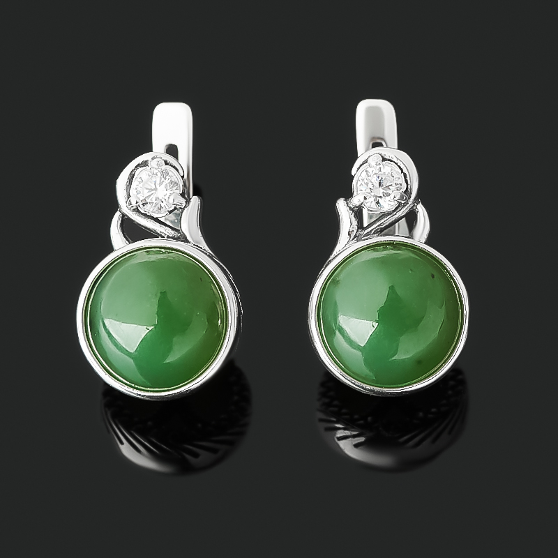 

Серьги нефрит зеленый (серебро 925 пр. оксидир.)